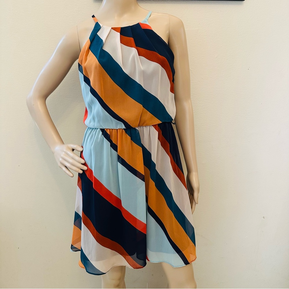 I.N. San Francisco Vibrant Striped Mini Dress